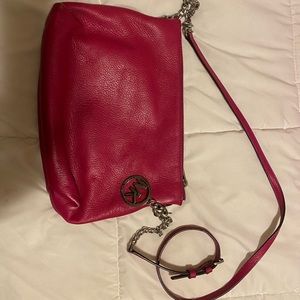 MK hot pink leather crossbody